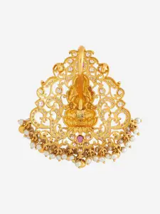 Kushal's Fashion Jewellery Embellished Bridal 92.5 Contemporary Temple Pendant