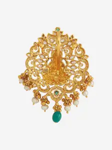 Kushal's Fashion Jewellery Embellished Bridal 92.5 Contemporary Temple Pendant