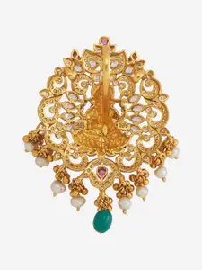 Kushal's Fashion Jewellery Embellished Bridal 92.5 Contemporary Temple Pendant