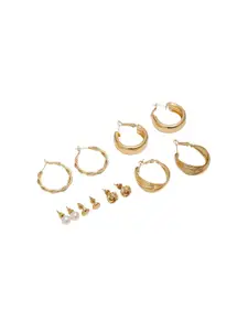 DIVASTRI Set of 6 Gold-Plated Circular Studs