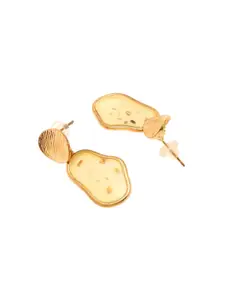 DIVASTRI Gold-Plated Artificial Stones Studded Quirky Shaped Studs