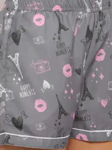 NOIRA Women Pack Of 2 Printed Lounge Shorts