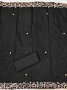 Panzora Floral Embroidered Sequinned Chanderi Silk Unstitched Dress Material