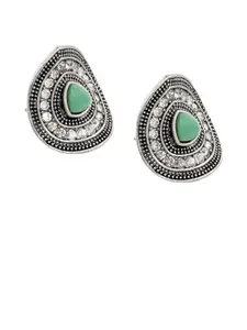 TEEJH Roohi Silver-Plated Contemporary Oxidised Studs