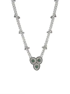TEEJH Pavani Silver-Plated Oxidised Necklace