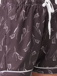 NOIRA Women Pack Of 2 Floral Printed Lounge Shorts