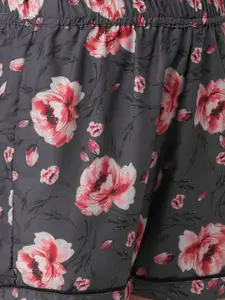 NOIRA Women Pack Of 2 Floral Printed Lounge Shorts
