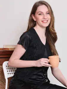 Claura Women V-Neck Satin Night suit