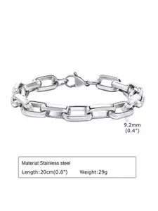 Fashion Frill Men Silver-Plated Stainless Steel Charm Bracelet