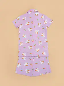 Pantaloons Junior Girls Pure Cotton Printed Night suit