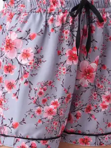 NOIRA Women 2Pcs Printed Lounge Shorts