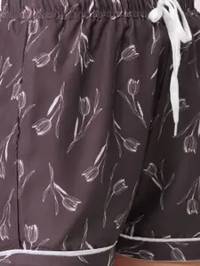 NOIRA Women Pack Of 2 Floral Printed Lounge Shorts