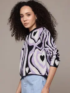 The Roadster Lifestyle Co. Printed Crop Pullover