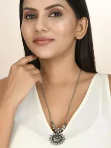 NAMAN ARTS Silver-Plated Oxidised Pendant