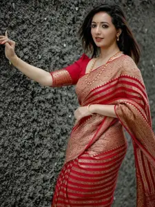 KALINI Woven Design Zari Banarasi Saree