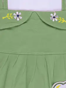 Wish Karo Girls Embroidered Round Neck Short Sleeves Top With Pyjama