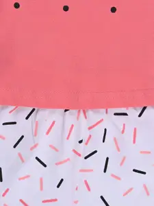 Wish Karo Girls Printed Round Neck Short Sleeves Top With Pyjama