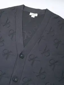 Calvin Klein Jeans Men Self Design Front-Open Sweater