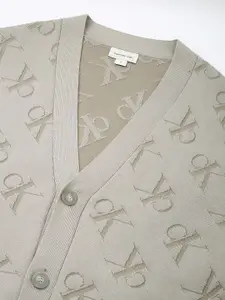 Calvin Klein Jeans Men Long Sleeves Front-Open Sweater