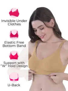 Tweens Lightly Padded Invisi-Fit Elastic-Free Bottom Band Seamless Bonded Bra