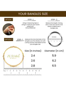 Zeraki Jewels Akshita Set Of 2 Gold-Plated Stone Studded Bangles