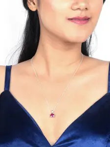 Zalkari 925 Sterling Silver Rhodium-Plated Cubic Zirconia Spherical Pendant