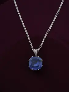 Zalkari Rhodium-Plated Sterling Silver Circular Cubic Zirconia Pendant