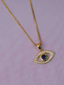 Zalkari Sterling Silver Cubic Zirconia Evil Eye Pendant