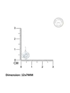 Zalkari Rhodium-Plated 925 Sterling Silver Round Cubic Zirconia Solitaire Pendant