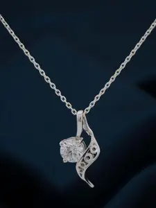 Zalkari Rhodium-Plated Sterling Silver Cubic Zirconia Strand Pendant