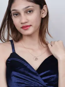 Zalkari Sterling Silver Rhodium-Plated CZ Studded Circular Pendant