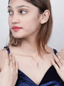 Zalkari Sterling Silver Rhodium-Plated CZ-Studded Tree of Life with Heart Circle Pendant