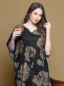 Secret Wish Women Tropical Printed Maxi Nightdress