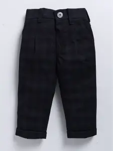 LITTLE COLLARS Boys Checked Single-Breasted Waistcoat With Trouser & Shirt 3-Pieces Suits