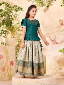 Sangria Girls Embroidered Ready to Wear Lehenga With Choli