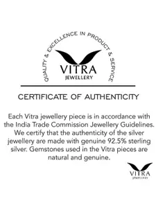 Vitra Jewellery 925 Sterling Silver Rhodium Plated CZ Stone Studded Finger Ring