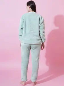 FFLIRTYGO Women Fur Teddy Winter-Wear Set Night suit