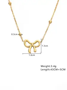Jewels Galaxy Gold-Plated Bow Necklace
