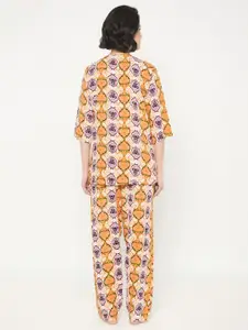 Clovia Women Printed Top & Pyjama Set Night suit