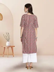 7Threads Selection Of 6 Floral Printed Round Neck Straight Kurtas
