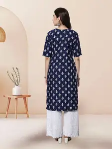7Threads Selection Of 4 Ethnic Motifs Printed Round Neck Straight Kurtas