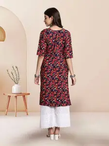 7Threads Selection Of 4 Chevron Printed Round Neck Straight Kurta