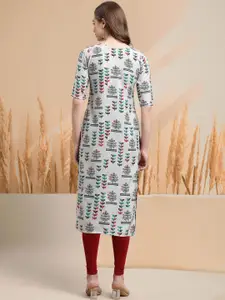7Threads Selection Of 3 Floral Printed Round Neck Straight Kurtas
