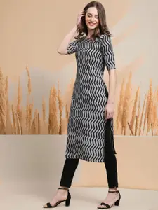 7Threads Selection Of 3 Floral Printed Round Neck Straight Kurtas