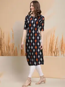 7Threads Selection Of 4 Floral Printed Round Neck Straight Kurtas