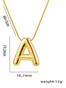 DIVASTRI Gold-Plated Anti-Tarnish A Initial Alphabet Stainless Steel Pendant With Chain