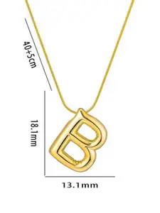 MEENAZ Gold-Plated Stainless Steel Anti-Tarnish B Initial Alphabet Pendant With Chain