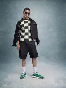 The Roadster Lifestyle Co. Men Checked Woollen Pullover