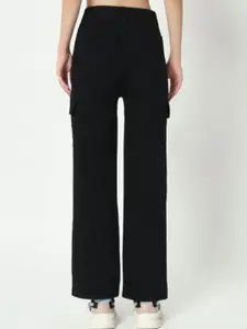 Sipsew Women Jean Straight Fit Mid-Rise Stretchable Cargo Jeans