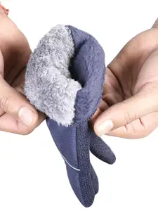 Calvadoss Men Patterned Winter Gloves